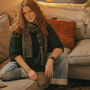 Midnight Boho Inspired Paisley Pashmina With Tassels, thumbnail 1 of 2
