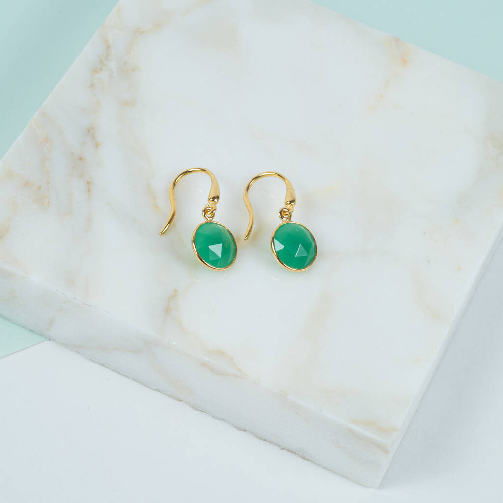 Antibes Chrysoprase And Gold Plated Earrings By Auree Jewellery ...