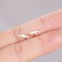 Small Dainty Minimalistic Silver Lightning Bolt Studs, thumbnail 1 of 8