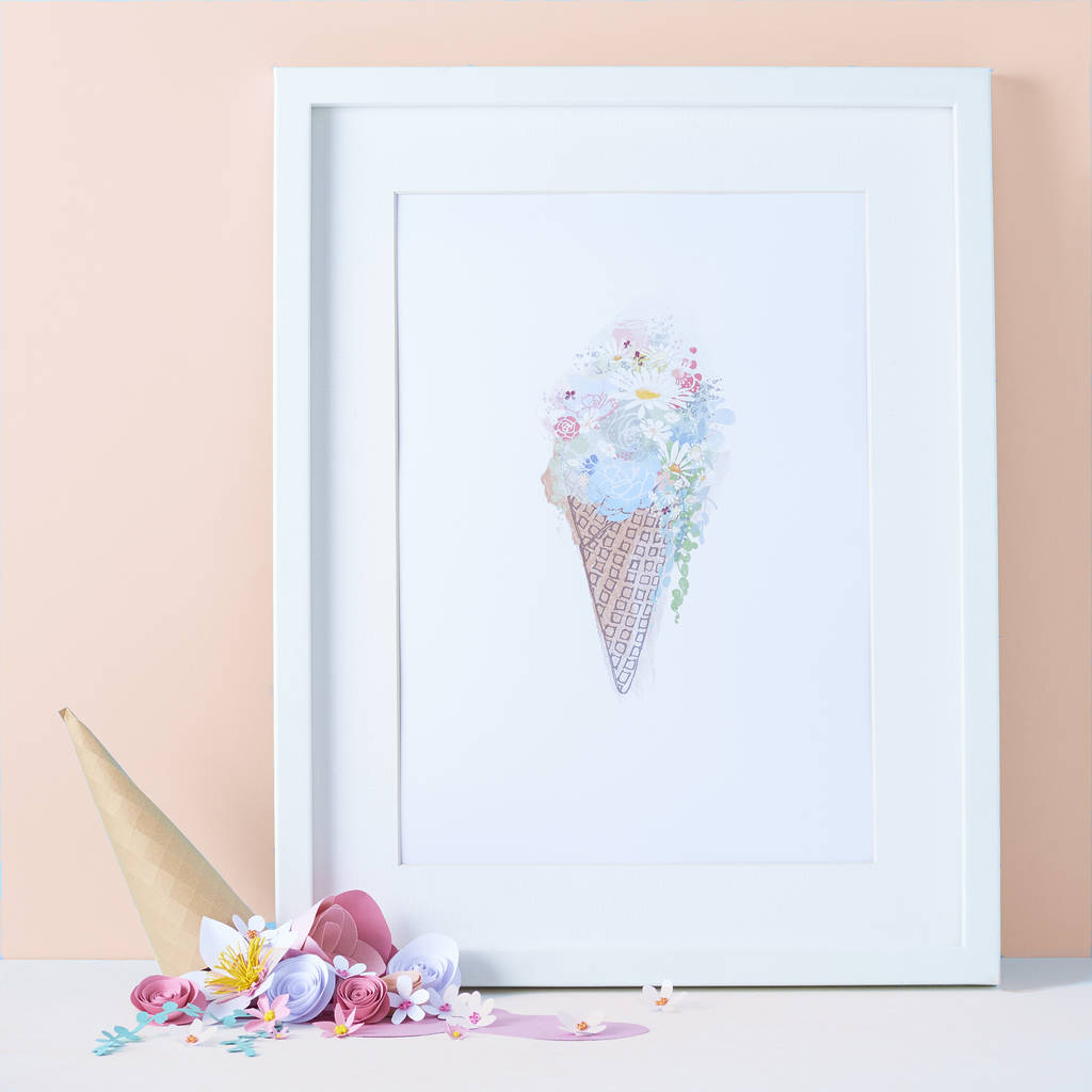 Ice Cream Sundae Illustration Print, 1 of 2