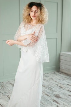 Beaded Bridal Capelet | Wedding Dress Cape, 2 of 10