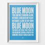 Manchester City 'Blue Moon' Football Song Print, thumbnail 1 of 3