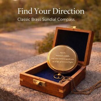 Personalised Bronze Sundial Compass Gift With Chain, 2 of 12