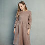 Long Sleeved Casual Linen Dress, thumbnail 5 of 12