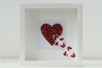 Ruby Wedding Anniversary Framed 3D Butterfly Heart, 4 of 10