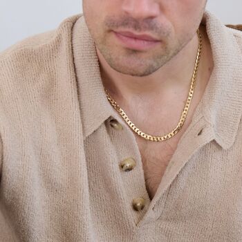 9ct Yellow Gold Solid Curb Chain Necklace 20 Inches, 2 of 6
