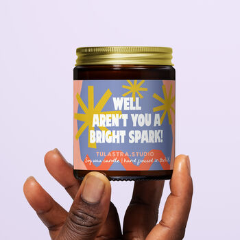 Aren't You A Bright Spark! Well Done Candle Gift, 2 of 5