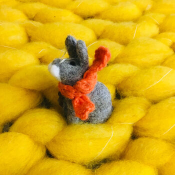 Bunny With Orange Scarf Fair Trade Handmade Easter Felt, 2 of 3