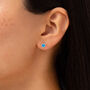 Molten Sterling Silver Blue Opal Heart Stud Earrings, thumbnail 2 of 7