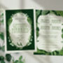 Personalised Greenery Leaf Art Nouveau Wedding Invitation, thumbnail 2 of 5