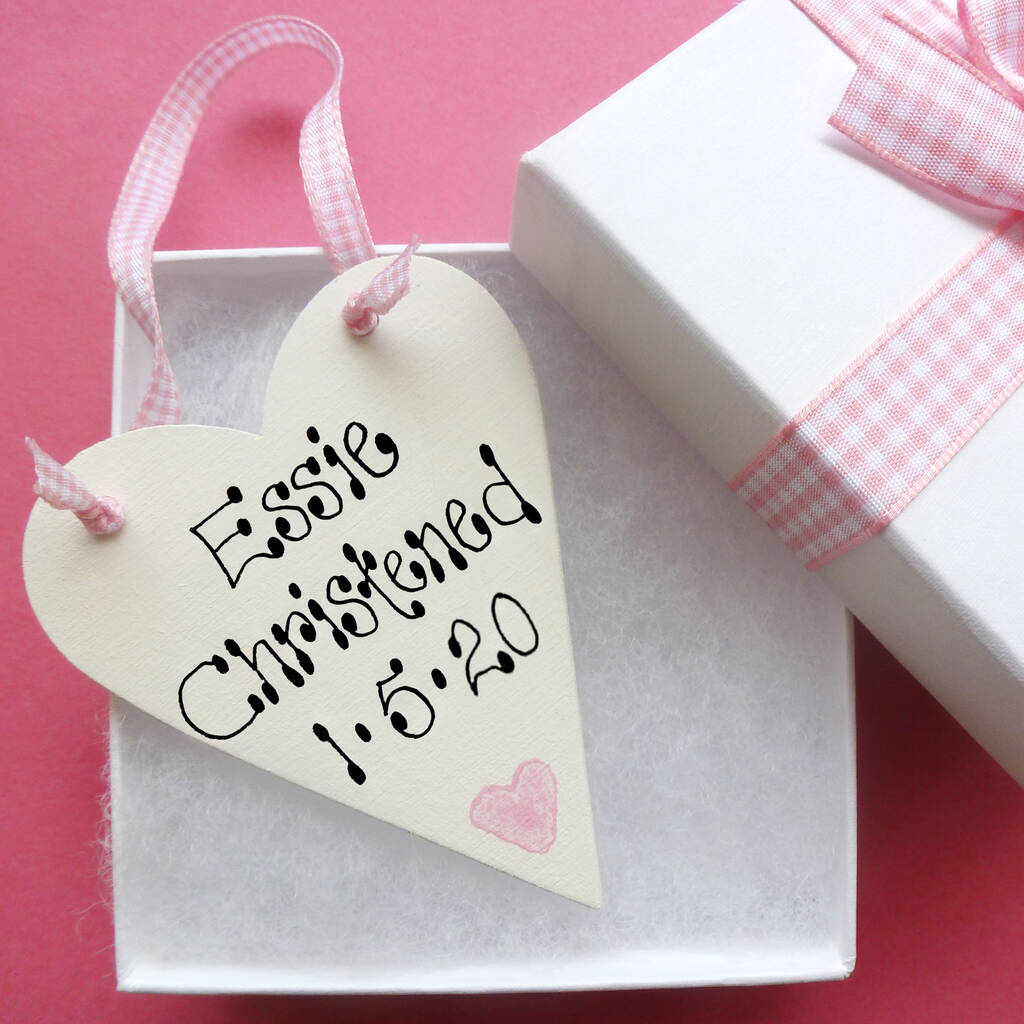 Personalised Christening Love Token By Country Heart