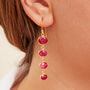 Ruby Pebble Gold Plated Silver Drop Earrings, thumbnail 1 of 8