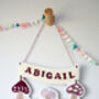 Personalised Toadstool Nursery Wall Hanging, thumbnail 6 of 6