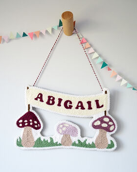 Personalised Toadstool Nursery Wall Hanging, 6 of 6