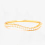 Nami 18 K Gold Plated Cz Stone Wave Bangle, thumbnail 1 of 5