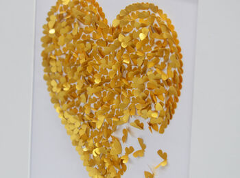 Framed Golden Wedding Anniversary Butterfly Heart Artwork, 6 of 6