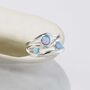 Handmade Three Blue Fire Opal Gemstone Ring, thumbnail 1 of 7