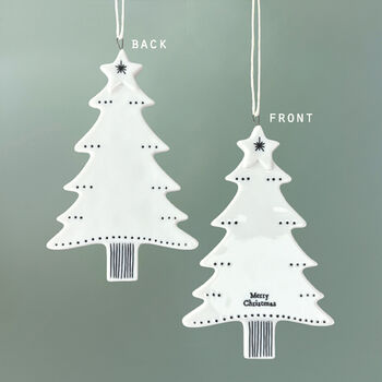 Porcelain Merry Christmas Tree Hanger Ornament, 2 of 4