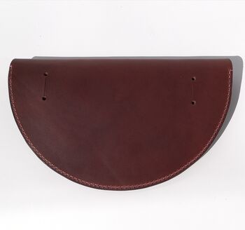 Small Slim Leather Halfmoon Crossbody Bag Smooth, 5 of 10
