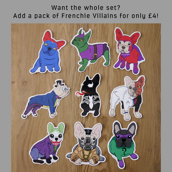 Frenchie Super Heroes Sticker Pack, 7 of 7