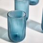 Palermo Set Of Four Blue Ribbed Highball Tumblers, thumbnail 5 of 6