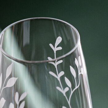 Personalised Set Of Two Floral Crystal Champagne Flutes, 4 of 10