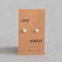 Love Always Sterling Silver Heart Earrings, thumbnail 2 of 12
