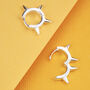 Unisex Silver Spike Huggie Hoop Earrings, thumbnail 3 of 6