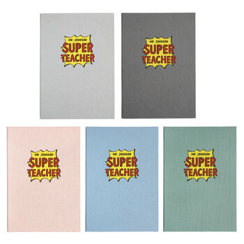 Personalised Super Teacher A5 Cloth Bound Notebook, 2 of 7