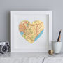 Personalised Location Kenya Map Heart Print, thumbnail 1 of 3