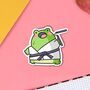 Cute Karate Frog Vinyl Sticker, thumbnail 4 of 8