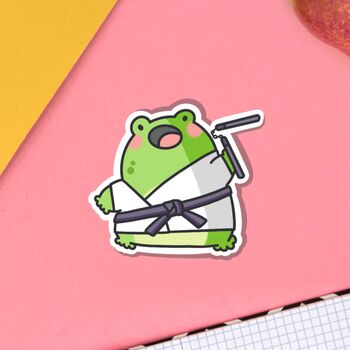 Cute Karate Frog Vinyl Sticker, 4 of 8