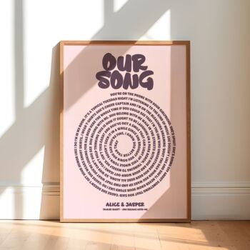 Our Song Personalised Lyrics Print, 5 of 9