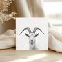 Hand Drawn Great Orme Goat Greeting Card, thumbnail 1 of 6