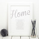 Personalised Home Print With Home Poem By Bespoke Verse ...