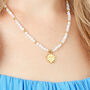 Sun And Moonstone Gold Plated Necklace, thumbnail 1 of 5