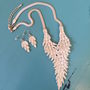 Feather Pointed Necklace And Earrings Set, thumbnail 1 of 5