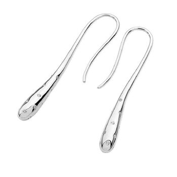 Dipped Solid Drop Earrings With White Topaz, 2 of 3