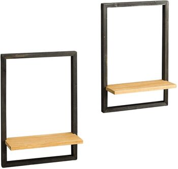 Pack Of Two Wood Floating Decor Hanging Shelves, 4 of 4