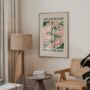 Some Days We Bloom Some Days We Gloom Wall Print | Green And Pink, thumbnail 1 of 3