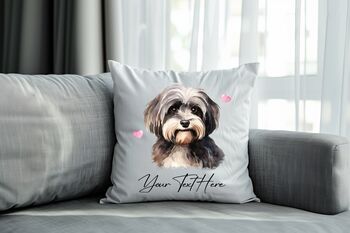 Personalised Havanese Hearts Cushion Cover Gift, 2 of 2