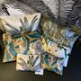 Velvet Make Up Bags Ochre And Teal Floral, thumbnail 1 of 4