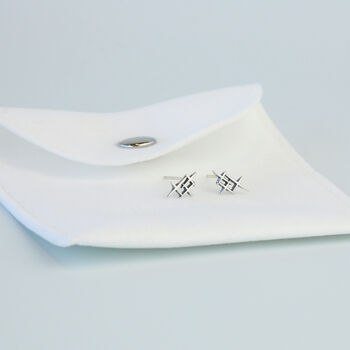 Vintage Finish Sterling Silver Star Stud Earrings, 4 of 5