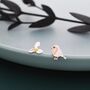 Mismatched Robin Bird And Holly Stud Earrings In Sterling Silver, thumbnail 10 of 11