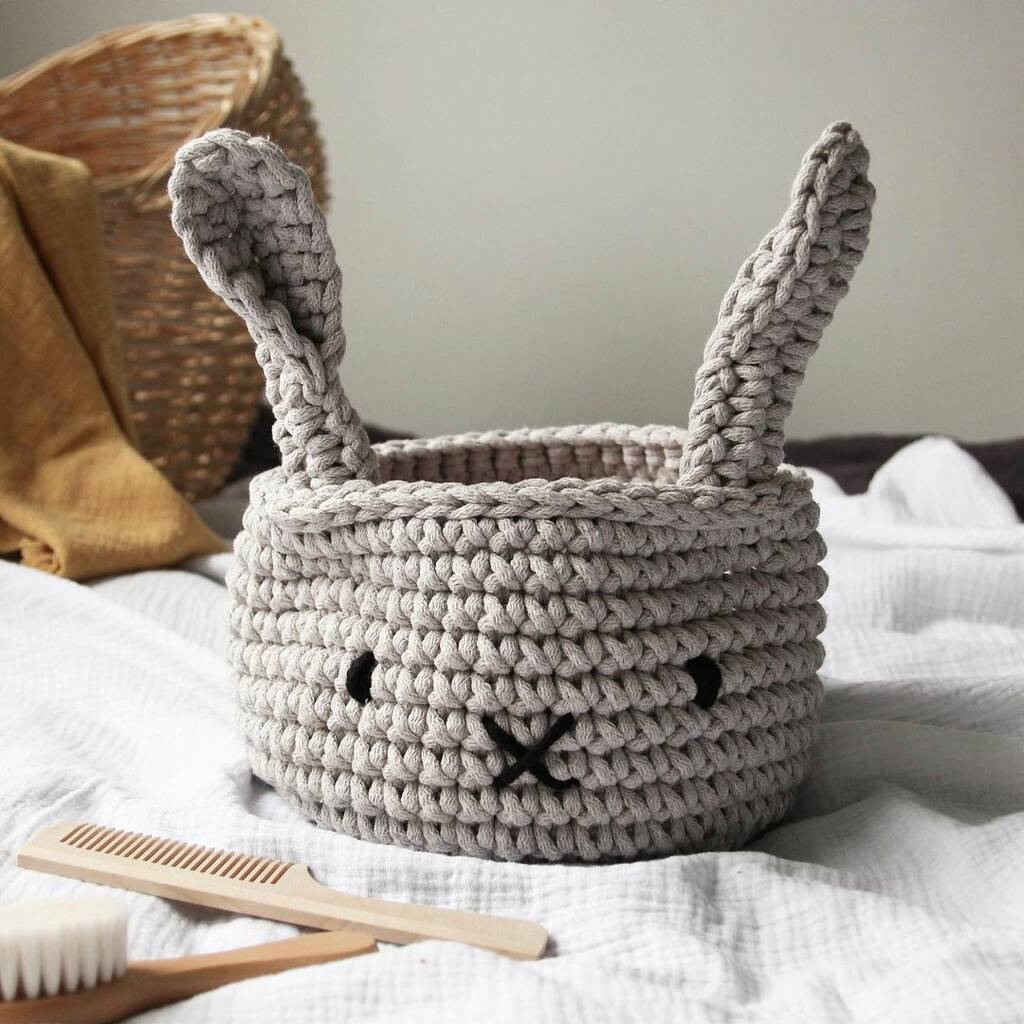 Crochet Bunny Basket, 1 of 9