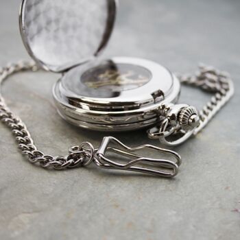 Personalised Silver Plated Dual Side Pocket Watch, 4 of 9