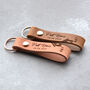 Personalised New Home Leather Keyring Set Housewarming Gift, thumbnail 5 of 9