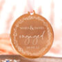 1st Christmas Engaged Personalised Gold Bauble, thumbnail 1 of 7