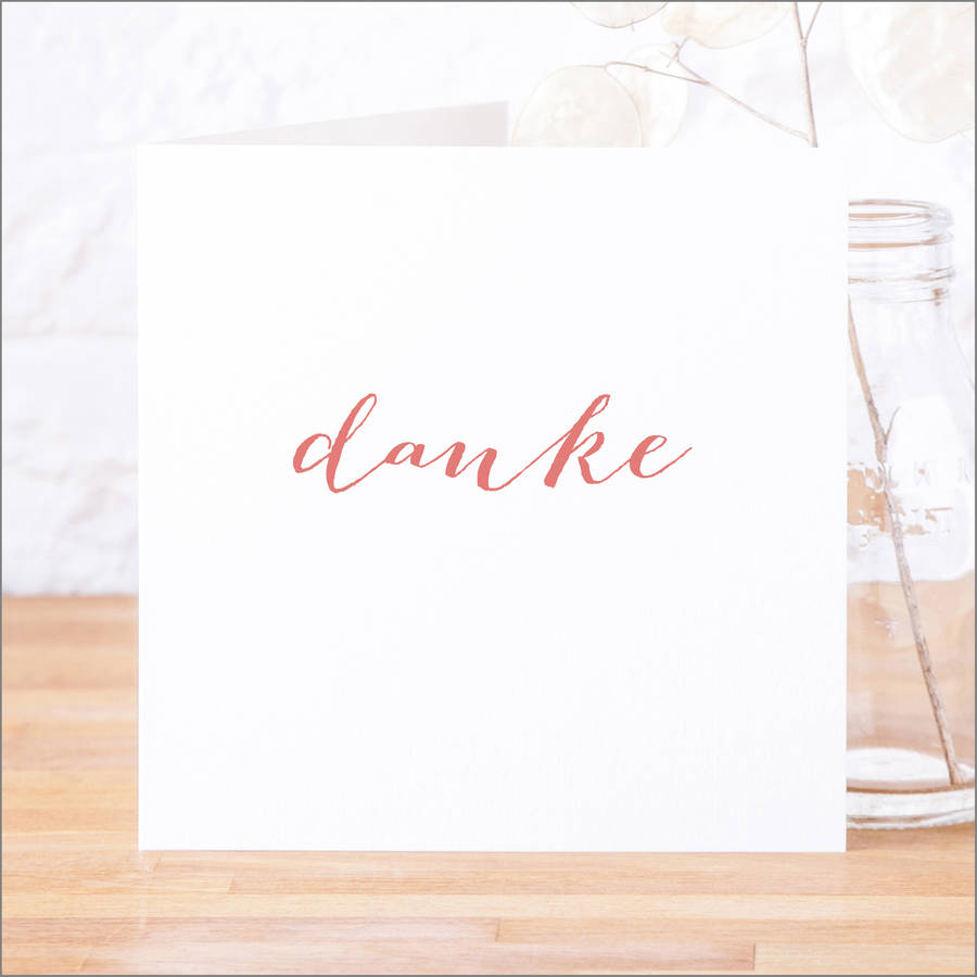 Single Or Pack Of German 'Danke' Thank You Cards By Faith Hope & Love ...