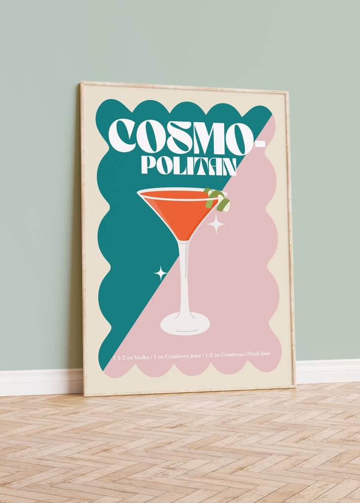 Cosmopolitan Cocktail Print By Moonshine Prints 1629